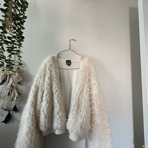 Cream Fuzzy Cardigan